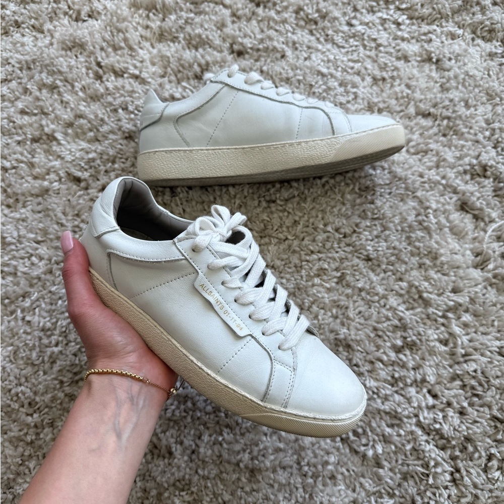 All Saints White Leather Sneakers
